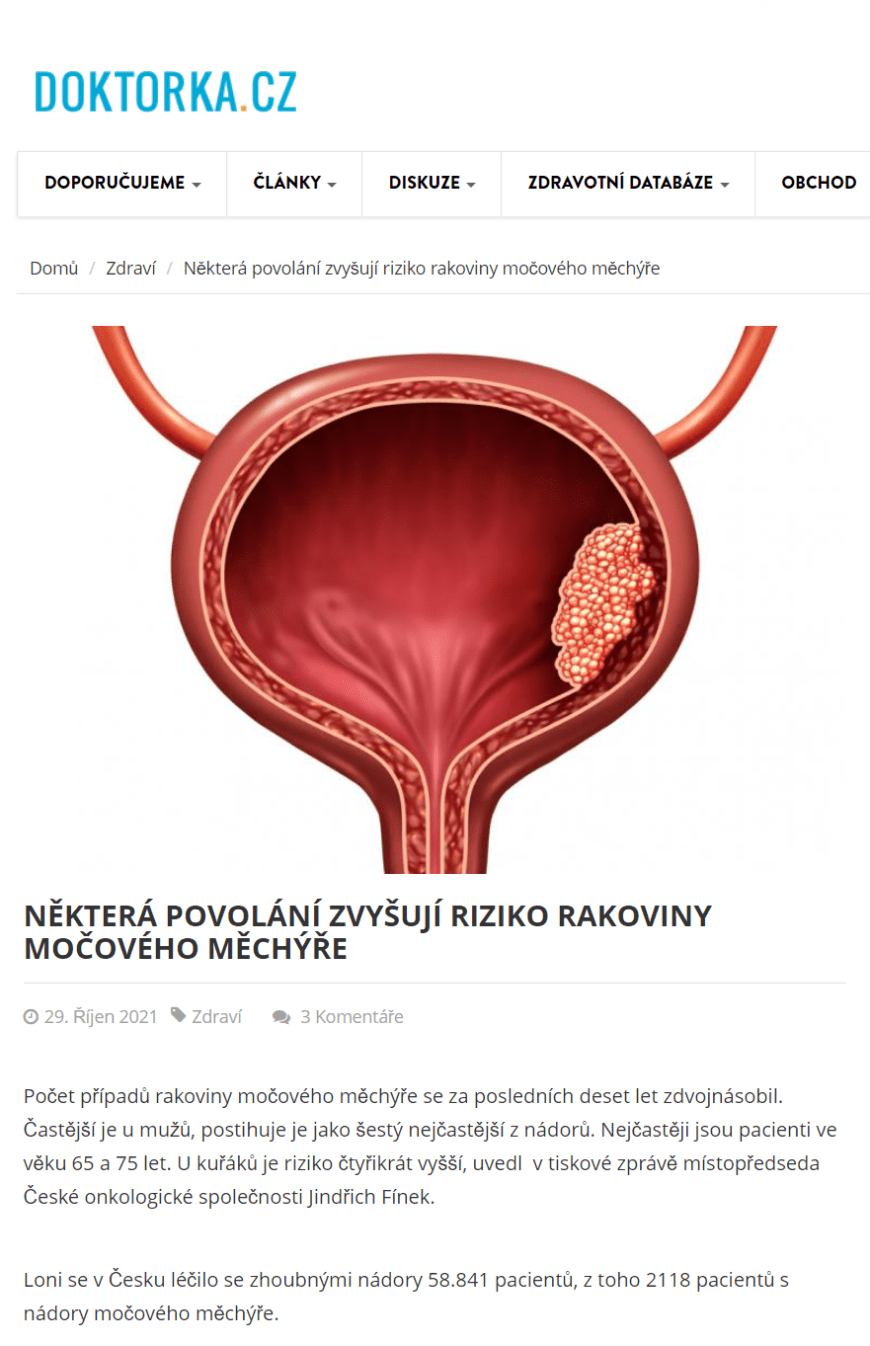 Rakovina močového měchýře • RaMM v médiích • doktorka 29.10.21